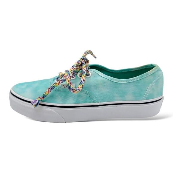 Vans Off the Wall Turquoise Tie Dye Low-Top w/Colorful Laces Women 8 Men 6.5 - Picture 1 of 14